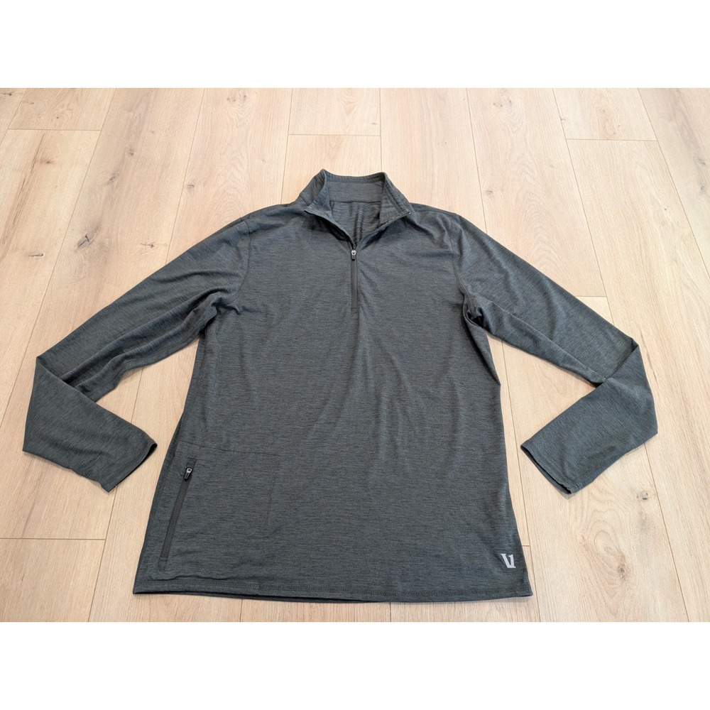 Vuori Mens Ease Performance 1/2 Zip Pullover Charcoal Heather Gray Medium V221